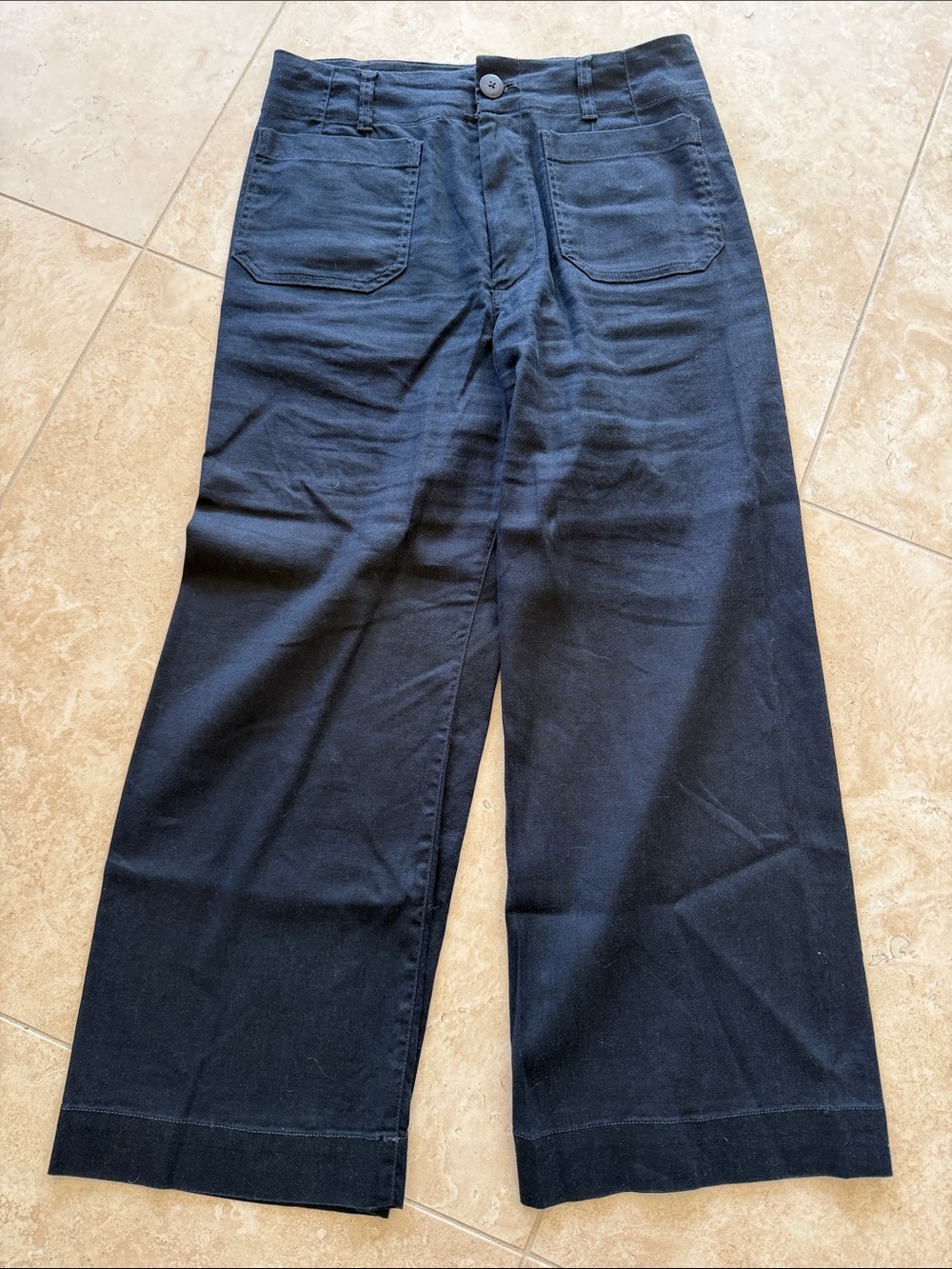 Maeve Colette high rise Wide-Leg Cotton Crop Pants